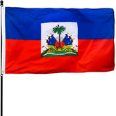 DANF FLAG Haiti 3x5ft flag with brass grommets for durable indoor or outdoor display.