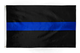 DANF FLAG thin black flag with blue line for indoor display and pride