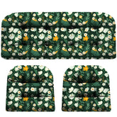 DANGHOOGY wicker chair cushions on green floral loveseat for outdoor comfort.