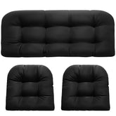 DANGHOOGY wicker loveseat cushion for outdoor comfort and water resistance.