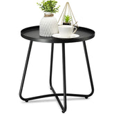 Danpinera outdoor side table weather-resistant steel for patios, providing stable support against wind.