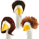 Dansydaisy Easter porch goose wig with braids adds playful charm to outdoor statues