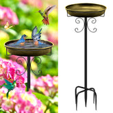 Daoeny 35in metal bird bath with 5-pronged base provides stable outdoor use.