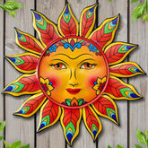 Daogtc metal sun flower wall decor front view highlights warm glow for living spaces