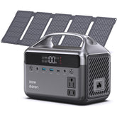 DARAN portable power station 300W with 192Wh LiFePO4 powering devices on a camping table