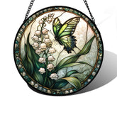 DASTOLL Lily Valley butterfly suncatcher brightens windows with colorful light.