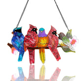 DASTOLL stained glass birds on a branch illuminate windows with colorful charm.