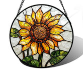 DASTOLL sunflower suncatcher front view brightens indoor spaces with sunlight.