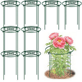 DAYUMKOU 8-pack peonies cages with grid-top provide stable bloom support.