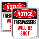 DazhiSigns notice trespassers sign front view with bold lettering for clear visibility.