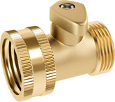 DBR Tech garden hose shut-off valve close-up brass handle for smooth operation