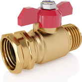 DBR Tech brass shut-off valve close-up showing solid construction and durability