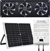 DC HOUSE 25W solar exhaust fan kit front view for efficient ventilation.