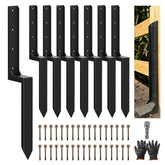 DCLFIRMX fence post repair brackets stabilize a loose post in a yard fence.