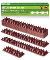 De-Bird bird spikes on a fence deter birds and protect outdoor spaces.