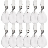 DEAYOU teardrop marble weight with clip securing a white tablecloth outdoors