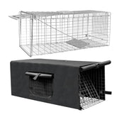 Deblue live trap cover 32x10x12 showing discreet, humane cat trap ready for field use