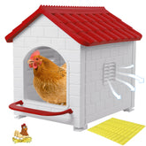 Deblue nesting box with weatherproof roof provides dry nesting for hens and ducks.