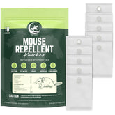 Deb's Ranch cinnamon peppermint pouch hangs in a car to deter mice