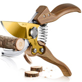 Decerk bypass pruning shears with gold titanium blade for smoother, longer-lasting cuts.
