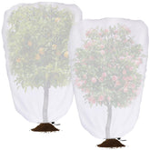 DECOHS garden shade cover on a tree with drawstring to resist wind.