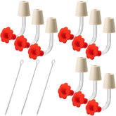 DECOHS hummingbird feeder tubes with red flower tip attract hummingbirds and prevent leaks.
