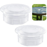 DECOHS parasol hole ring plug mounted in a 2-inch table hole stabilizing the setup