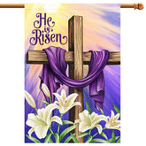 Decorhua Easter flag double-sided for welcoming guests on porches and yards.