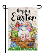 Decorhua Happy Easter garden flag 12x18 with double-sided design for outdoors.