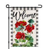 Decorhua welcome spring geranium flag 12x18 for vibrant outdoor display.