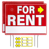 Decorniqu for rent sign 2-pack in front yard, high visibility for listings.