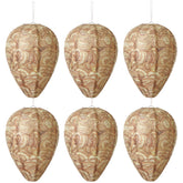 DECYOOL 6 pack brown paper wasp nest decoy deters wasps from outdoor spaces.