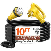 Deeklify ten-foot cord with twist-lock NEMA connectors for reliable RV power.