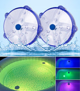 DeeprBetter starfish magnetic floating pool light glows with ambient color.