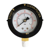 DEF pressure gauge 0-60psi front view highlighting bottom-mount design for pool filters