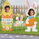 Defresit bunny-face hole sign for outdoor Easter photo moments