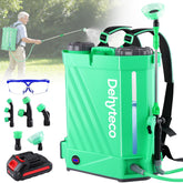 Dehyteco battery backpack sprayer in use for efficient outdoor spraying