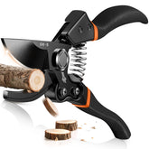 Decerk 8.5-inch pruning shears close-up of the precision blade for clean cuts.