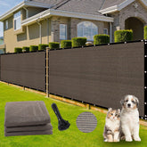 Dellna fence privacy screen in brown blocks views for patios while improving airflow.