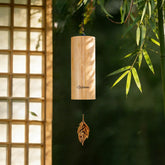 DELOVEWO wind chimes outside natural bamboo close-up, creates calm outdoor ambience