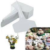 Delphinus T-Type plant labels pack 200 inserted into soil for stable, clear labeling.