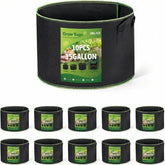 Delxo 10-pack 15-gallon grow bags shown for versatile gardening.