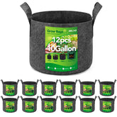 Delxo 12-pack 10-gallon grow bag shows ample planting capacity for vegetables.