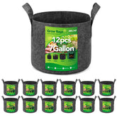 Delxo 12-pack 7 gallon grow bags, side view showing large capacity for versatile planting.