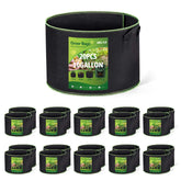 Delxo 20-pack 10-gallon grow bags with handles for easy transport and reuse.