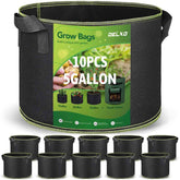 Delxo 5-gallon grow bag front view with durable fabric and handles