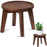 Demigo indoor plant stand in acacia wood showcases greenery with sturdy support.