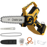 DEMIMA mini chainsaw with dual bars for versatile pruning and light woodcuts