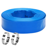 DERPIPE lay-flat pool backwash hose 50 ft with clamps for quick water drainage