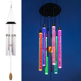 DesGully solar wind chimes with color-changing LEDs create vibrant nighttime ambiance.